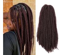 Saisifen Afro-twist Marley Hair for Jumbo Twist Pre-separated Braiding Hair 3 Packs (30 Strands/pack), Brazilian Wool Invisible Crochet Hair Synthetic Kinky Extensions 18 Inch (99J Dark Wine Red)