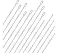 SAISN 100 Pack Beaded Cable Ties Adjustable Wire Ties Beaded Reusable Click Zip Ties Plastic Tie Wrap Lightweight Cable Straps White Twist Ties, 6 Inch