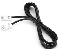 SAISN BT Telephone Cable Lead RJ11 6P4C Male Plug to Male Plug Flat Cord Black 4 Wire Phone Cables for Landline, 3M