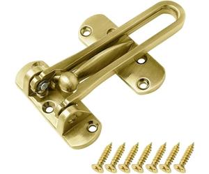 SAISN Door Latch Guard Lock, Front Door Swing Bar Lock Restrictors Thicken Solid Home Security Door Swing Lock for Home Apartment Hotel Dormitory (Gold)