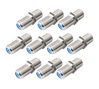SAISN F81 Coaxial Cable Connector 3GHz F-Type RG6 Cable Extension Adapter (Pack of 10, Silver)