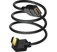 SAISN HDMI Extension Cable Down Angle 1.5 Feet 4K HDMI Extender Cable Male to Female Adapter Cord 90 Degree HD Video Converter Short Wire for Monitor, Laptop, Projector, HDTV