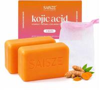 SAISZE Turmeric Soap Bar, Kojic Acid Soap, 4oz x 2 BARS, Dark Spots Remover for Face and Body, Brightening, Hyperpigmentation