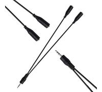 SaiTech 3.5mm Stereo Jack Splitter Cable Adapter for ipod, Mp3 Player, Mobile Phone, Laptop, PC, Headphone Speakers (Black)