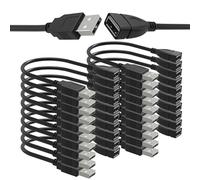 SaiTech IT 20 Pack (15cm - 6inch) Adjustable Flexible USB 2.0 Male to Female Extension Plug / Socket Adapter Cable - Worlds Shortest USB 2.0 Extension Cable