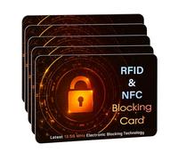 SAITECH IT 5 Pack Premium RFID Blocking Cards Protect Your Debit & Credit Cards, Passport, Wallet, Purse from NFC Contactless Theft for Men & Women - Orange Black
