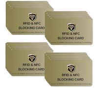 SAITECH IT RFID Blocking Card, 20 Pack Premium Contactless NFC Debit Credit Card Passport Shield Protector Blocker Set for Men & Women, Smart Slim Design Perfectly for Wallet/Purse - Golden