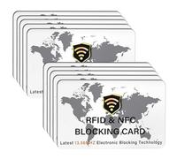 SaiTech IT RFID Blocking Card NFC Contactless Debit/Credit Card ATM Passport Protector ideal for Men & women slim with World map design perfectly fit in wallet, White, 10 Pack White, Rfid Card