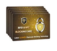 SaiTech IT RFID Blocking Card, One Card Protect Your Entire Wallet, Purse, and Cards from NFC Contactless Theft Wallet for Men & Women, Golden, 5 Pcs Golden PL, Rfid