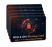 SaiTech IT RFID Blocking Card, One Card Protect Your Entire Wallet, Purse, and Cards from NFC Contactless Theft Wallet for Men & Women, Orange Black, 5 Pack CL, Rfid
