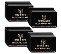 SaiTech IT RFID Blocking Card, One Card Protects Entire Wallet Purse, NFC Contactless Bank Debit Credit Card Protector ID ATM Guard Card Blocker-(Black), Black, 20 Pack, RFID Card