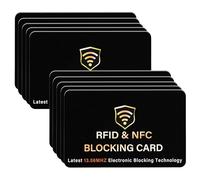 SaiTech IT RFID Blocking Cards 10 Pack Premium Contactless NFC Debit Credit Card Passport Protector Blocker Set for Men & Women, Smart Slim Design Perfectly fits in Wallet/Purse (Black)