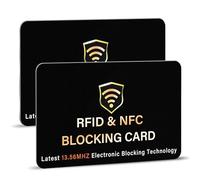SaiTech IT RFID Blocking Cards 2 Pack Premium Contactless NFC Debit Credit Card Passport Protector Blocker Set for Men & Women, Smart Slim Design Perfectly fits in Wallet/Purse (Black)