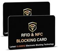 SaiTech IT RFID Blocking Cards 2 Pack Premium Contactless NFC Debit Credit Card Passport Protector Blocker Set for Men & Women, Smart Slim Design Perfectly fits in Wallet/Purse (Black)