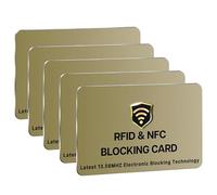 SaiTech IT RFID Cards One Card Protects Entire Wallet Purse For Men & Women, Contactless Bank Debit Credit Card Protector ID ATM Guard Card - Golden, Golden, 5 Pcs Golden, Rfid Card