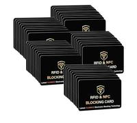 SAITECH IT RFID Blocking Cards 50 Pack Premium Contactless NFC Debit Credit Card Passport Protector Blocker Set for Men & Women, Smart Slim Design Perfectly fits in Wallet/Purse (Black)