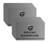 SaiTech IT RFID Blocking Cards, One Card Protects Entire Wallet Purse For Men & Women, Contactless Bank Debit Credit Card Protector ID ATM Guard Card - Grey (10 Pcs Grey), Grey, 10 Pcs Grey, Rfid