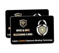 SaiTech IT RFID Blocking Cards Protect Your Entire Wallet, Purse, and Cards from NFC Contactless Theft Wallet for Men & Women-PL Black, Black, 2 Pcs Black, Rfid