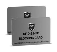 SaiTech IT 2 Pack RFID Blocking Cards, One Card Protects Entire Wallet Purse For Men & Women, Contactless Bank Debit Credit Card Protector ID ATM Guard Card - Grey, Grey, 2 Pcs Grey, Rfid Blocking