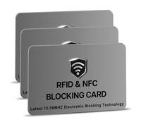 SaiTech IT 3 Pack RFID Blocking Cards, One Card Protects Entire Wallet Purse For Men & Women, Contactless Bank Debit Credit Card Protector ID ATM Guard Card - Grey, Grey, 3 Pcs Grey, Rfid Blocking