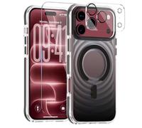 Saiuxiu for iPhone 18 Pro Max Case 3 in 1, Iridescent Wave, Aurora Black | Compatible with MagSafe, Magnetic Clear Cover with Screen and Lens Protector, Military Grade Drop Protection, Non Slip Grip