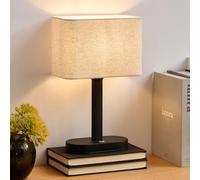 SAIWEYA 12.6" Cordless Touch Table Lamp, 5200mAh Rechargeable Desk Lamp, Stepless Dimming Modern Bedside Lamps with 3000K Warm Light LED Bulb, Nightstand Lamps for Study, Bedroom, Living Room, Office