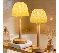 SAIWEYA 2 Pack Spa-Like Waterproof Bathroom Shower Lamp with 16 Color Ocean Wave Projector, 2-in-1 Rechargeable Shower Lamp with Touch & Remote Control, Cordless Night Light for Inside Shower