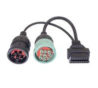 Saiyana 6 Pin J1708 9 Pin J1939 Pin OBD2 OBDII Adapter Cable Heavy Duty Truck Car Accessories J1708 To Obd2 Adapter
