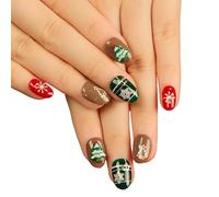 Saiyana False Nails,Christmas Nail Stickers Festive and Easy to Apply Nail Art for the Holiday Season Nail Art Accessories