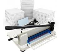 SAIYERUS A4 Heavy Duty Paper Cutter - 400 Sheet Capacity, 12" Guillotine Paper Cutter Trimmers with Metal Base, Solid HSS Blade for Cutting Paper/Photos/Soft PVC/Stack Paper/Cardstock/Leather,White