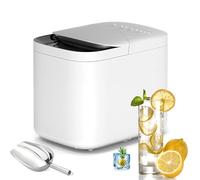 SAIYERUS Countertop Ice Maker, Portable Ice Machine, Self-Cleaning, UV-Sterilization, 15kg/24Hrs, 2 Sizes Bullet-Shaped Ice, 9 Ice Cubes in 6 Mins with Scoop and Basket, for Home/RVs/Office/Bar