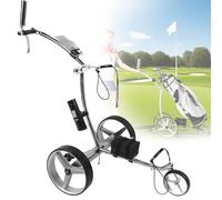 SAIYERUS Electric Foldable 3 Wheels Golf Trolley, can Put into The Trunk of The car, 10m/20m/30m Fixed-time and Fixed-Distance Cruise, Go/Stop Memory Function + 9 Speed, 12km/h Speed 30° Climbing