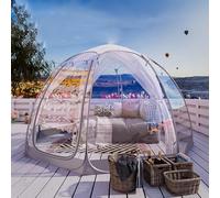 SAIYERUS Igloo Tent Bubble Garden Dome Bubble Tent, Weatherproof Waterproof Ber-Large Transparent TPU Instant Pop Up Gazebo with LED Light 8-10 People Camping Party Wedding (Grey, 3.6 x 3.6 x 2.2 m)
