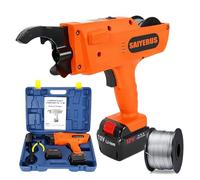 SAIYERUS Rebar Tie Gun, 8-34mm/30-60mm Rebar Tier Tying Machine, Electric Reinforcing Rebar Tier Gun, with Toolbox and 2 Rechargeable Batteries(4500mAh/13200mAh), Automatic Rebar Tying Tool,30-60mm