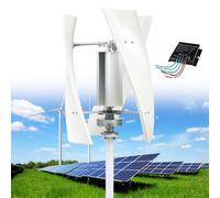 SAIYERUS Wind Turbine Generator Kit, 12000W Portable Vertical Helix Wind Power Turbine Generator, 3 Blade Wind Generator Kit with Charge Controller for Marine RV Home Industrial Energy,White-48V