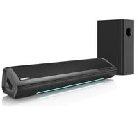 Saiyin Sound Bar with Subwoofer for TV, 17-inch Soundbar, 2.1ch Surround Sound System with Adjustable Bass, Volume Indicator and Bluetooth/Optical/AUX Input for TV, PC, Projector