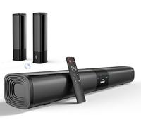 Saiyin Soundbar for TV, Sound Bar with Optical/ARC/AUX and Bluetooth 5.3 Inputs, 50W Peak Power, Surround Sound System with Flexible Placement Options,Wall Mountable