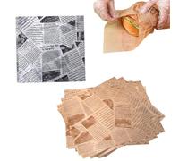 Saiyqsff 200 PCS Greaseproof Paper Sheets, 2 Sizes, 2 Styles - Food Basket Liners, Burger Paper, French Fries, Sandwiches, Pizza, Burgers, Breads