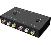 SAIZHUO 2 AV to HDMI, 1080P/720P 2 Way RCA Composite CVBS AV Switch to HDMI Video Audio Converter Adapter Support 4:3/16:9 Switching, for Sega Xbox PS2 PS3 N64 NGC SNES WII VHS VCR Camera DVD
