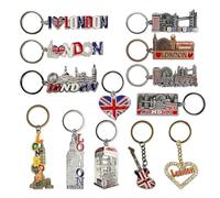 SAJAK 12X London Skyline Keyrings - 3D Metal Collectible Keychains Featuring Iconic British Landmarks, Decorative Souvenir Gift for Office, Home, Keepsakes & Party Favours
