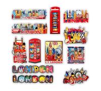SAJAK London Fridge Magnets - Collectible 3D Wooden Magnets Featuring Iconic London Landmarks, Decorative British Souvenirs Gift for Office, Home, and Kitchen Keepsakes, Set of 12