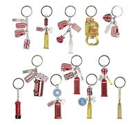 SAJAK London Souvenir Keyrings Set of 12 | Iconic 3D British Landmark Metal Keychains - Union Jack, Big Ben, Red Bus, Phone Box | UK Tourist Gifts, Collectables & Party Favours
