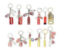 SAJAK London Souvenir Keyrings Set of 12, Multi-Charm Icons & Bottle Opener