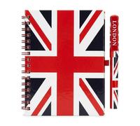 SAJAK London Union Jack A6 Notebook & Pen Set - UK Flag Notepad