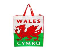 SAJAK Reusable Wales Flag Shopping Bag - Eco-Friendly Non-Woven Carrier Tote with Welsh Dragon & “Cymru” Design, Durable, Large Capacity, for Groceries, Shopping, Gifts and Party Decorations