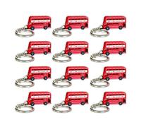 SAJAK Set of 12 London Bus Keyrings - Double Decker Souvenir