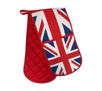 SAJAK Union Jack Flag Double Oven Mitt Gloves - Heat Resistant, 100% Cotton Kitchen Accessories for Cooking, Baking, BBQ, Grill, for Chefs, Home Cooks, and British Décor
