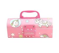 SAJANI Multi-Functional Pencil Box with Double Password Lock, Stationary Organizer Case, Suitcase Style Pencil Case for Boys & Girls (Pack of 1), Unicorn, Modern
