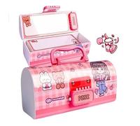 SAJANI Multi-Functional Pencil Box with Double Password Lock, Stationary Organizer Case, Suitcase Style Pencil Case for Boys & Girls (Pack of 1), Pink-Beauty, Modern