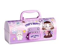 SAJANI Multi-Functional Pencil Box with Double Password Lock, Stationary Organizer Case, Suitcase Style Pencil Case for Boys & Girls (Pack of 1), Mini's Happy Time, Modern